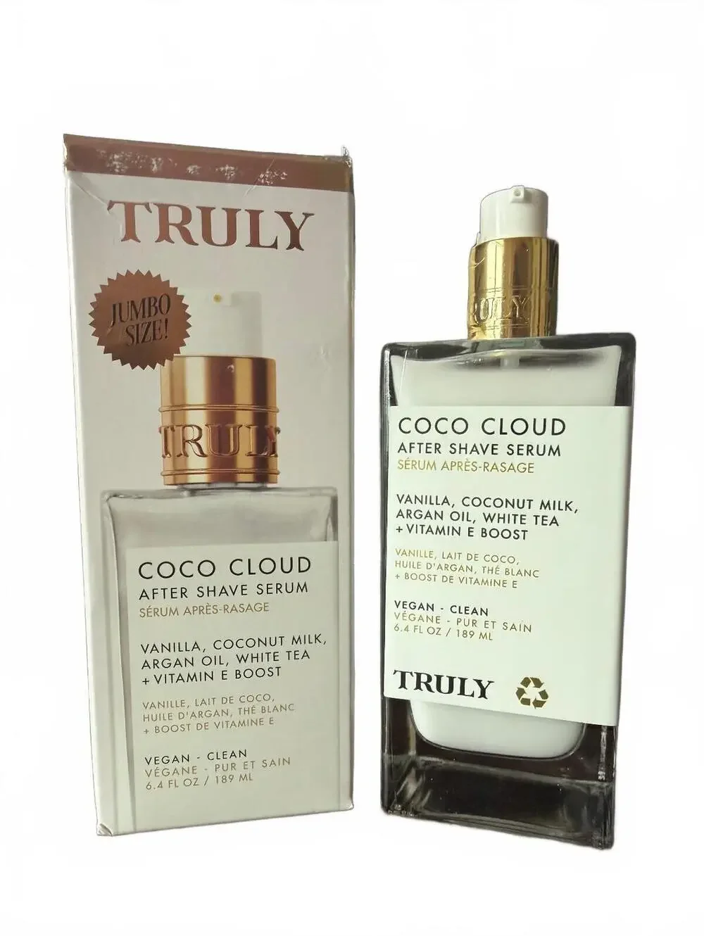 TRULY Coco Cloud After Shave Serum Jumbo NEW w/Box 6.4 oz
